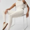 Kazak Knit Unwind Kolsuz Üst - Fildişi
