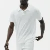 Keten Jersey Coastal Kısa Kollu Polo - Beyaz