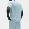 Keten Jersey Coastal Kısa Kollu Tişört - Seaside Blue