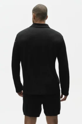 Keten Jersey Coastal Uzun Kollu Kazak – Siyah
