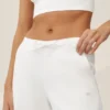 Keten Karışımlı Riviera Geniş Paça Pantolon - Beyaz