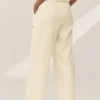 Keten Karışımlı Riviera Geniş Paça Pantolon - Kum Beji