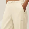 Keten Karışımlı Riviera Geniş Paça Pantolon - Kum Beji