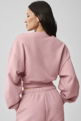 Kısa Accolade Bisiklet Yaka – Vintage Pembe