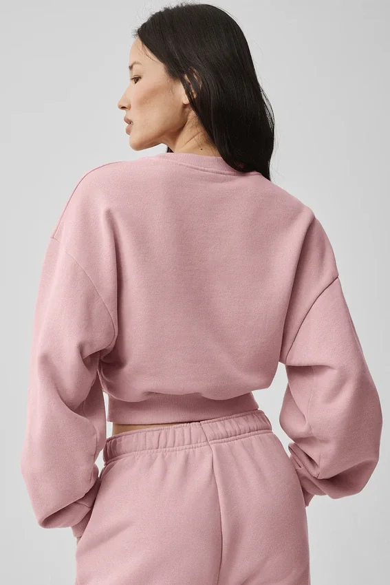 Kısa Accolade Bisiklet Yaka - Vintage Pembe