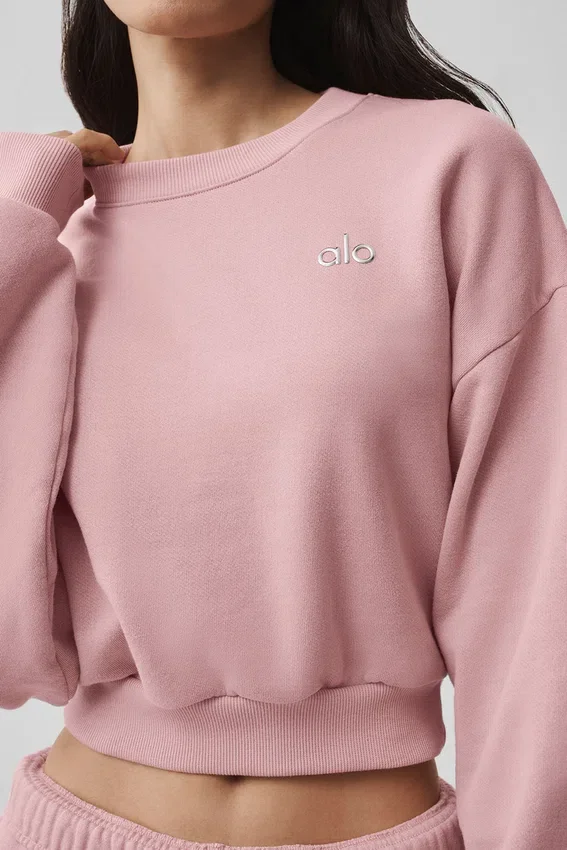 Kısa Accolade Bisiklet Yaka - Vintage Pembe