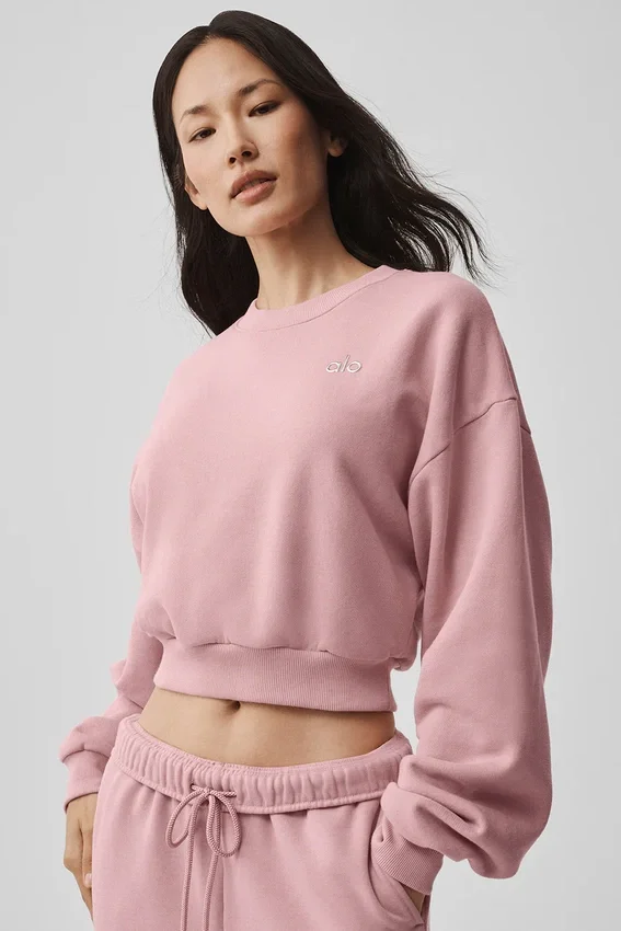 Kısa Accolade Bisiklet Yaka - Vintage Pembe