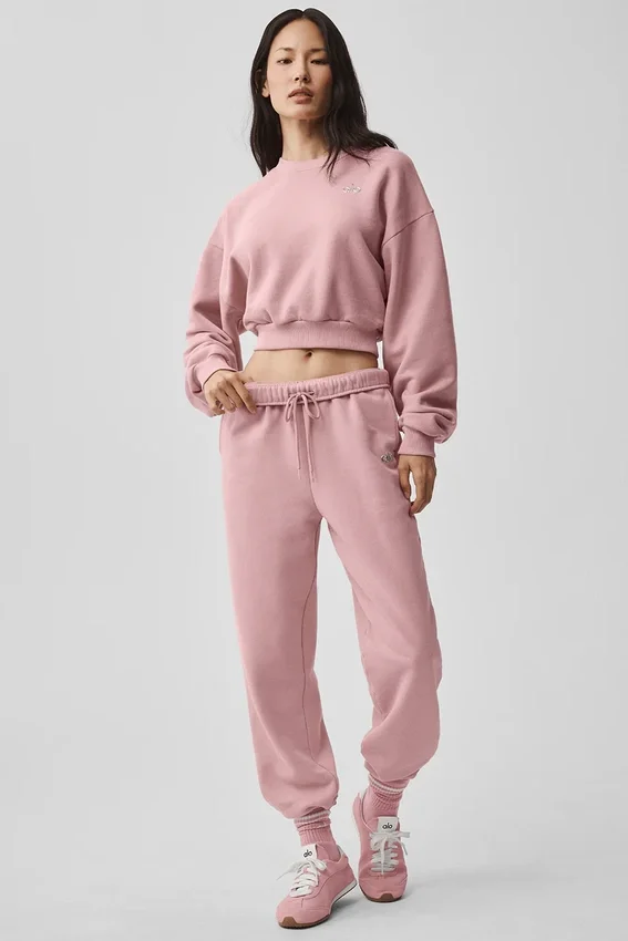 Kısa Accolade Bisiklet Yaka - Vintage Pembe