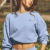 Kısa Accolade Crewneck - Açık Provence Mavisi