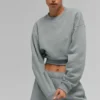 Kısa Accolade Crewneck - Ay Gri