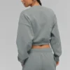 Kısa Accolade Crewneck - Ay Gri