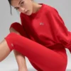 Kısa Accolade Crewneck - Parlak Kırmızı