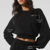 Kısa Accolade Crewneck - Siyah