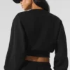 Kısa Accolade Crewneck - Siyah