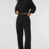 Kısa Accolade Crewneck - Siyah