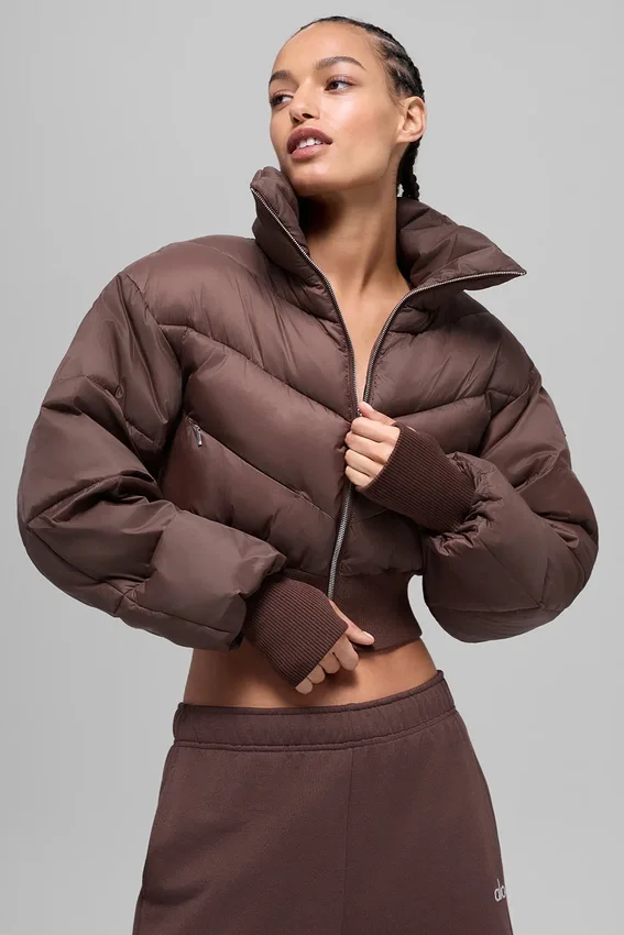 Kısa Atmosphere Puffer - Brownstone