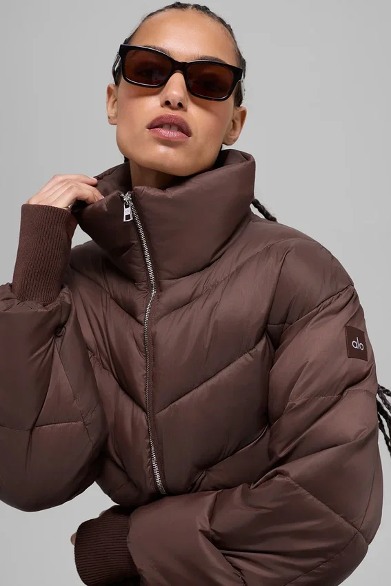 Kısa Atmosphere Puffer - Brownstone
