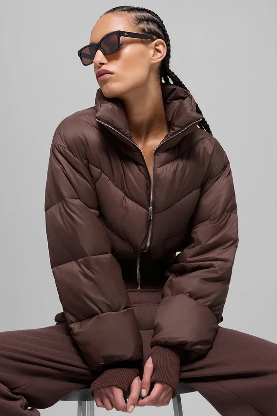 Kısa Atmosphere Puffer - Brownstone