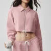 Kısa Fan Favorite Tam Fermuarlı Ceket - Vintage Pembe