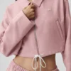 Kısa Fan Favorite Tam Fermuarlı Ceket - Vintage Pembe