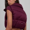 Kısa Gold Rush Puffer Yelek - Bordo