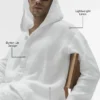 Linen Days Düğmeli Kapüşonlu Kapüşonlu Sweatshirt - Beyaz