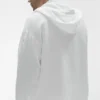 Linen Days Düğmeli Kapüşonlu Kapüşonlu Sweatshirt - Beyaz