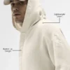 Linen Days Düğmeli Kapüşonlu Kapüşonlu Sweatshirt - Kemik Rengi