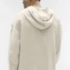 Linen Days Düğmeli Kapüşonlu Kapüşonlu Sweatshirt - Kemik Rengi