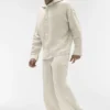 Linen Days Düğmeli Kapüşonlu Kapüşonlu Sweatshirt - Kemik Rengi