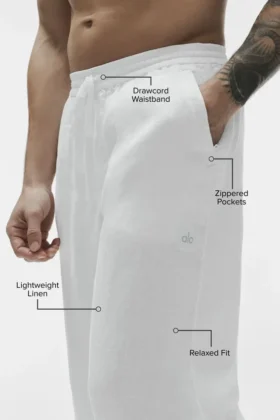 Linen Days Düz Paça Pantolon – Beyaz