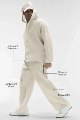 Linen Days Düz Paça Pantolon – Kemik Rengi