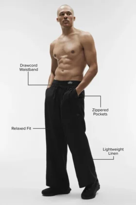 Linen Days Düz Paça Pantolon – Siyah