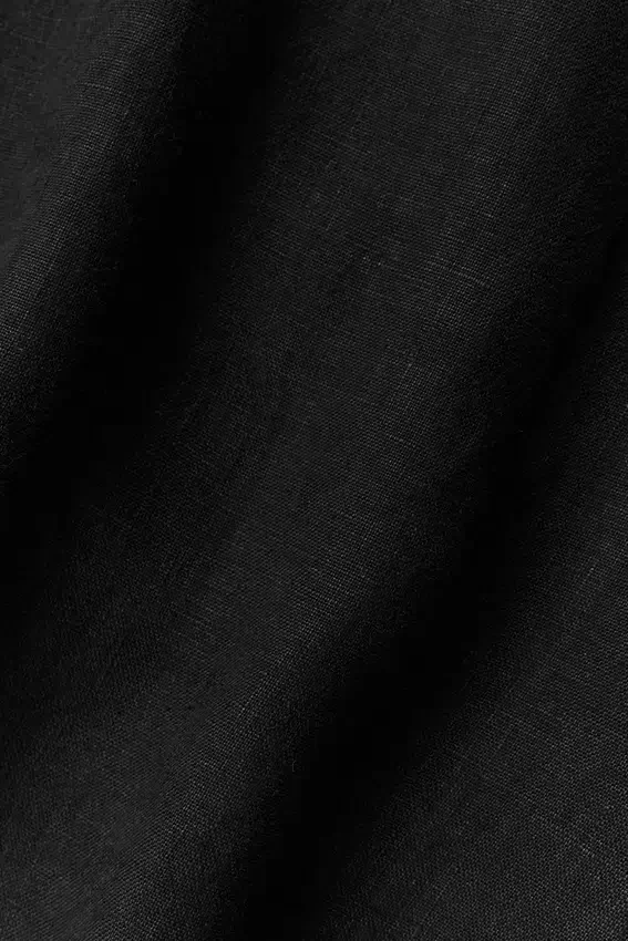 Linen Days Kısa Kollu Düğmeli Gömlek - Siyah
