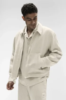 Linen Days Tam Fermuarlı Ceket - Kemik Rengi