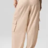 Linen Getaway Kargo Geniş Paça Pantolon - Macadamia