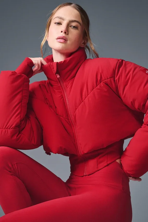 Main Act Korsajlı Puffer Ceket - Cesur Kırmızı