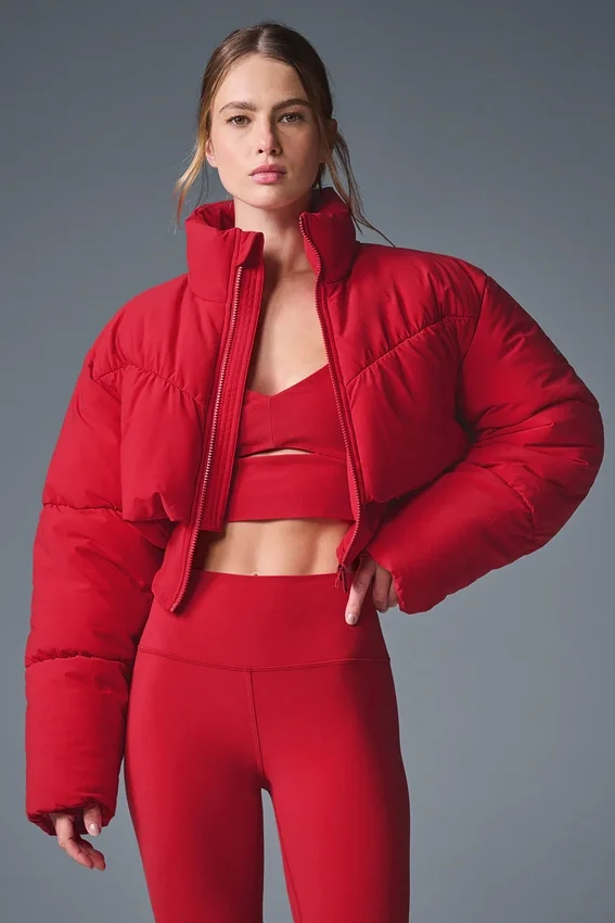 Main Act Korsajlı Puffer Ceket - Cesur Kırmızı