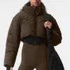 Main Act Korsajlı Puffer Ceket - Espresso/Siyah