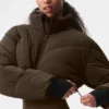 Main Act Korsajlı Puffer Ceket - Espresso/Siyah