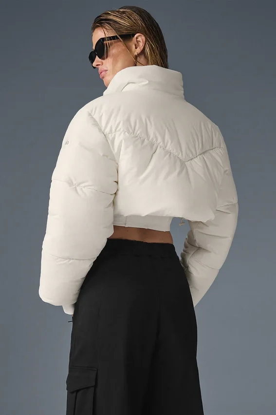 Main Act Korsajlı Puffer Ceket - Fildişi/Fildişi
