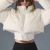 Main Act Korsajlı Puffer Ceket - Fildişi/Fildişi