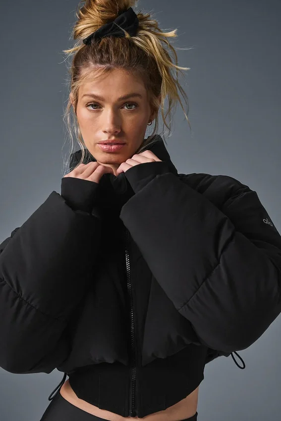 Main Act Korsajlı Puffer Ceket - Siyah