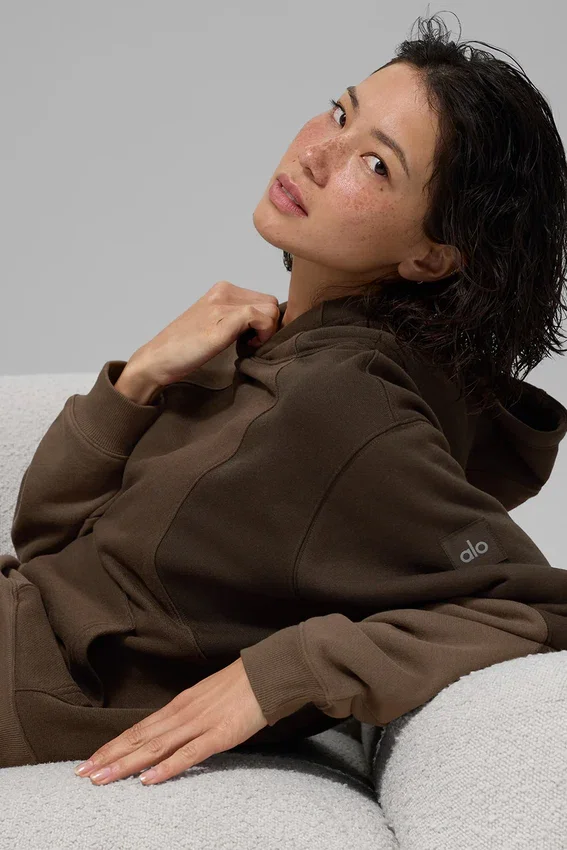 Make Waves Kapüşonlu Sweatshirt - Espresso Tonlu
