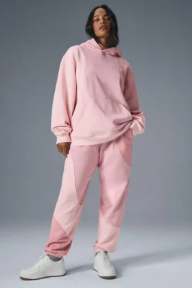Make Waves Kapüşonlu Sweatshirt - Gün Batımı Pembesi Tonlu