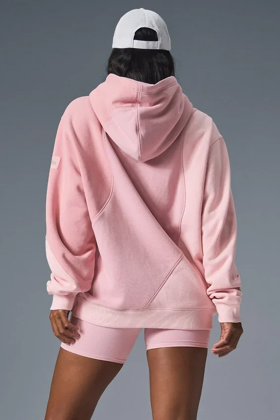 Make Waves Kapüşonlu Sweatshirt - Gün Batımı Pembesi Tonlu