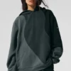 Make Waves Kapüşonlu Sweatshirt - Kömür Yeşili Tonlu