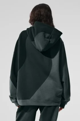 Make Waves Kapüşonlu Sweatshirt – Kömür Yeşili Tonlu