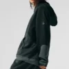 Make Waves Kapüşonlu Sweatshirt - Kömür Yeşili Tonlu
