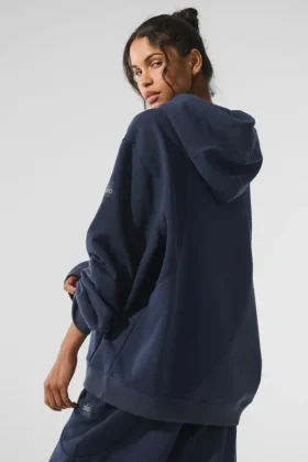 Make Waves Kapüşonlu Sweatshirt – Lacivert Tonlu
